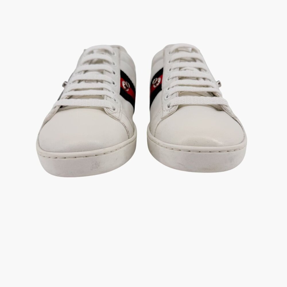 Gucci Blind for Love Ace Sneakers Size 37 US 7 White Removable Patch Low Top - Picture 7 of 16